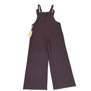 NWT L.T.J. Letter to Juliet Purple Gray Linen Blend Overalls Size Small